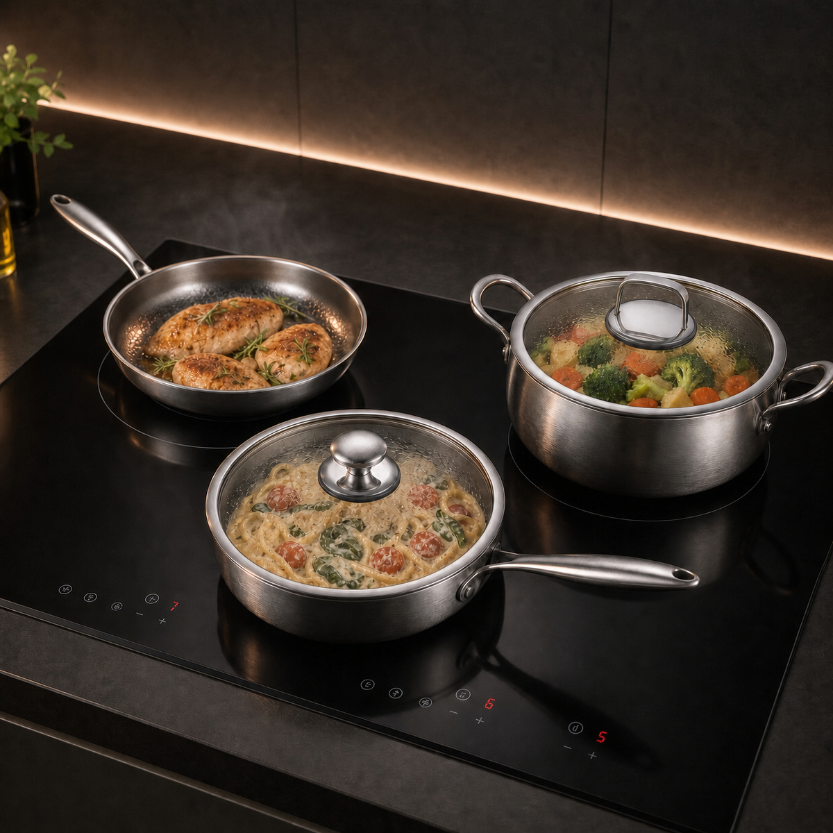 Hikagen プレミアム調理セット™|蓋つきで、味が決まる